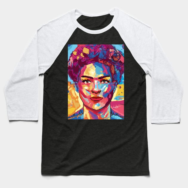 Frida Kahlo Baseball T-Shirt by mailsoncello